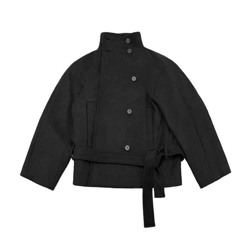 JCAESAR WOMEN Lace-Up Short Peacoat