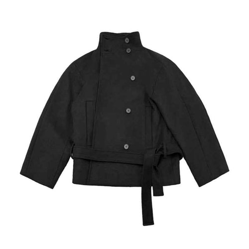 JCAESAR WOMEN Lace-Up Short Peacoat