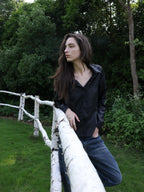 JCAESAR WOMEN Waxed adjustable‑waist shirt