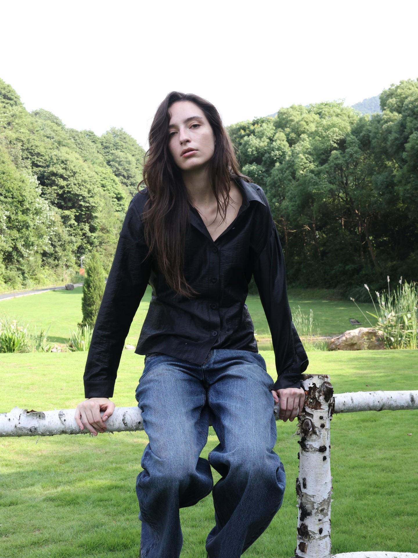 JCAESAR WOMEN Waxed adjustable‑waist shirt