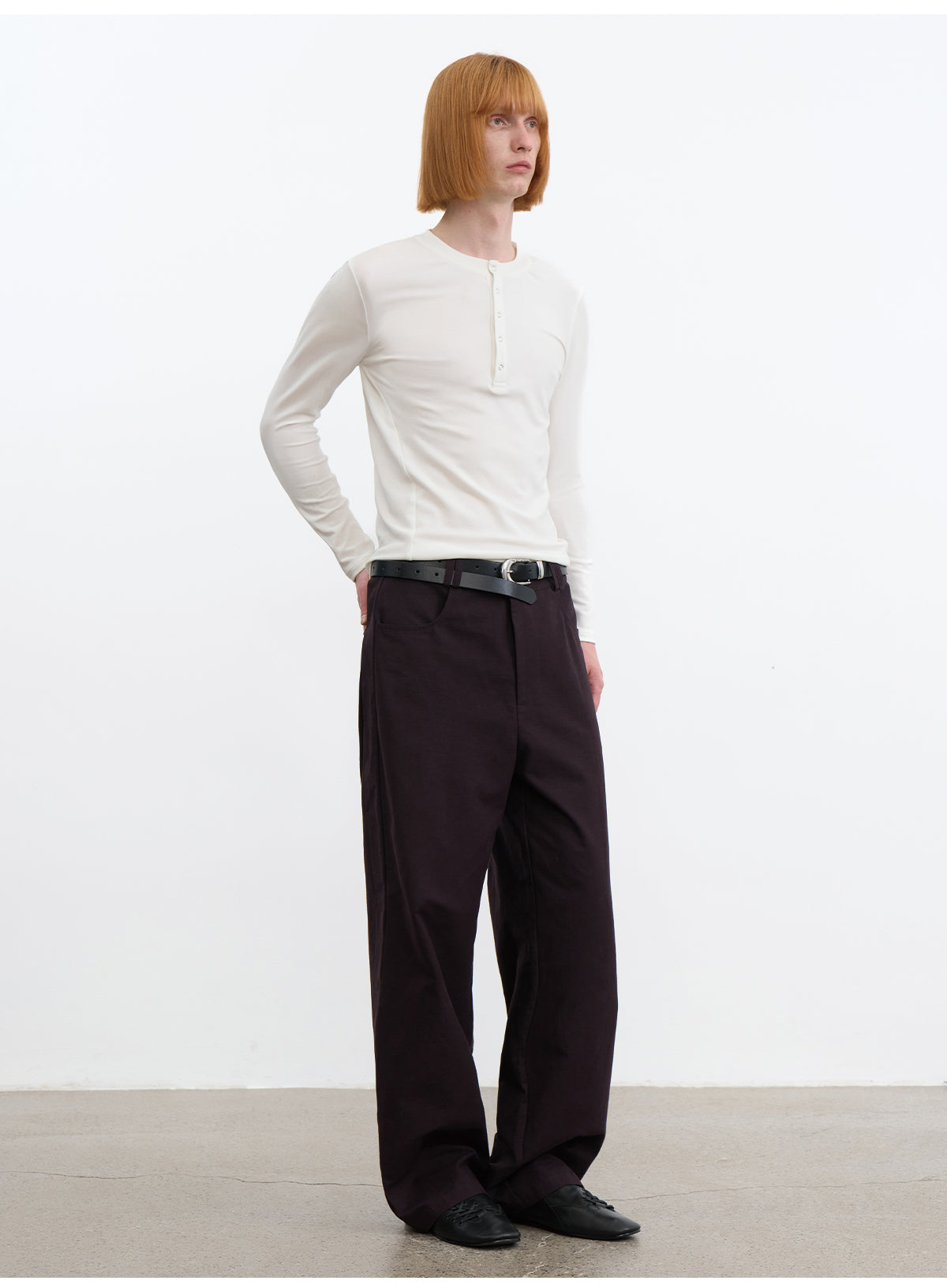 JCAESAR  Five-Snap Henley Long Sleeve