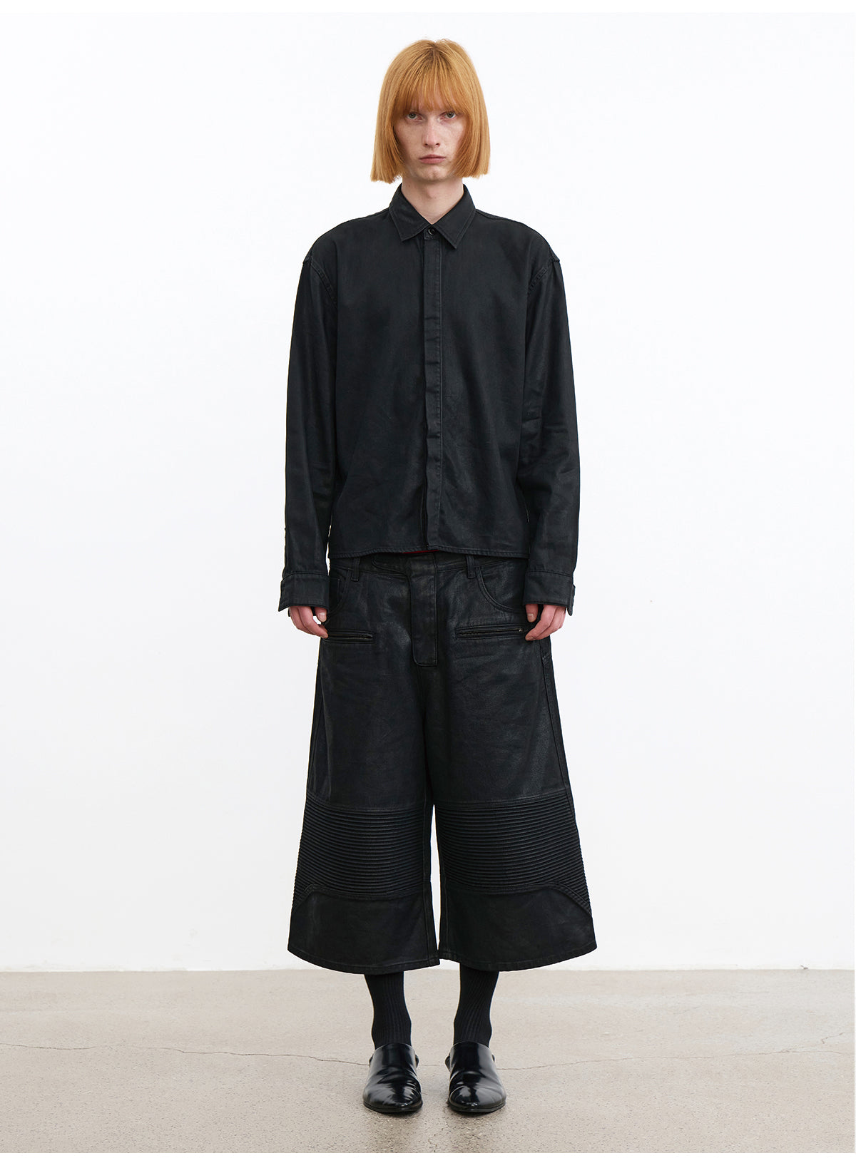 JCAESAR Coated Structured Long Sleeve Shirt