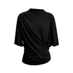 JCAESAR WOMEN Ruched draped short-sleeve top