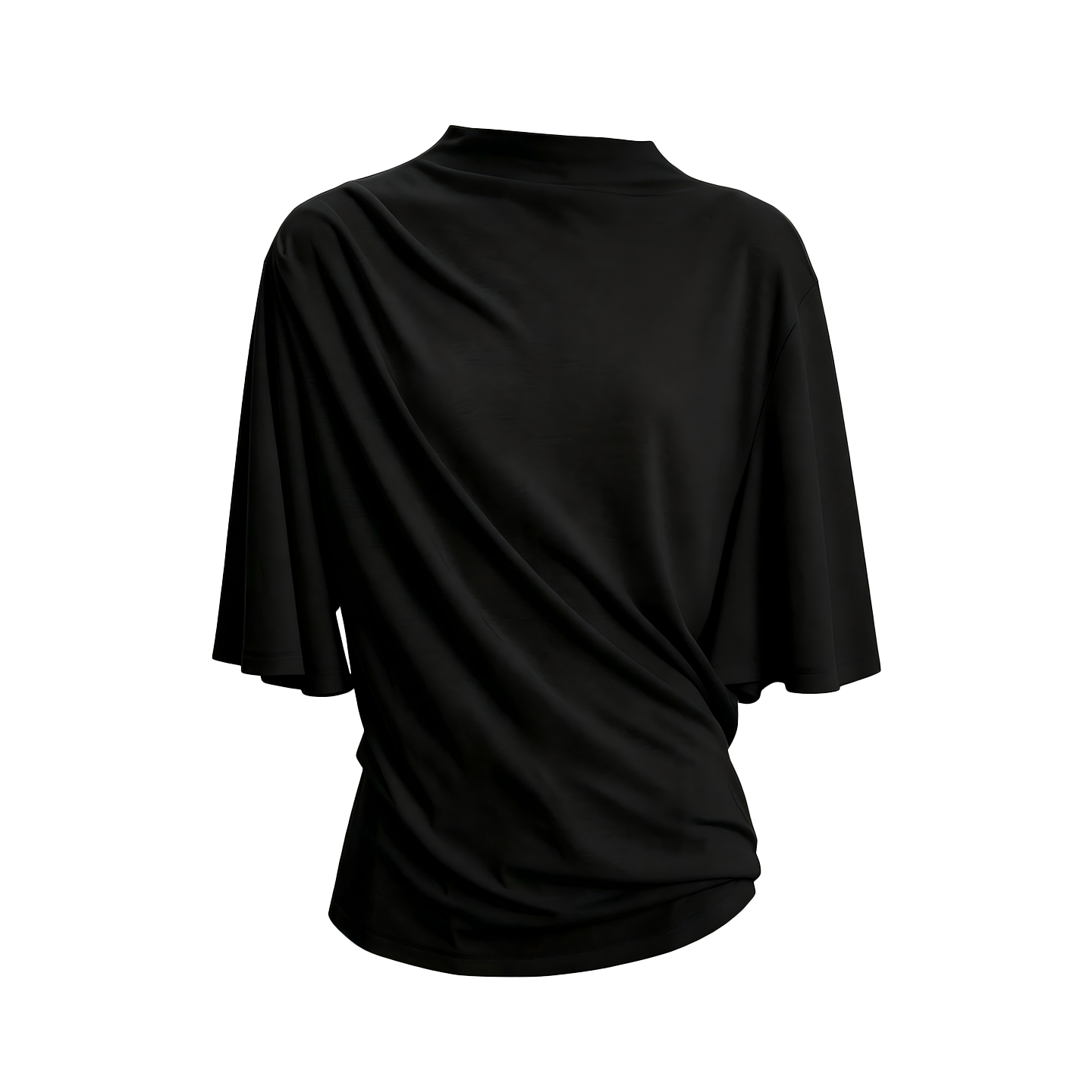 JCAESAR WOMEN Ruched draped short-sleeve top