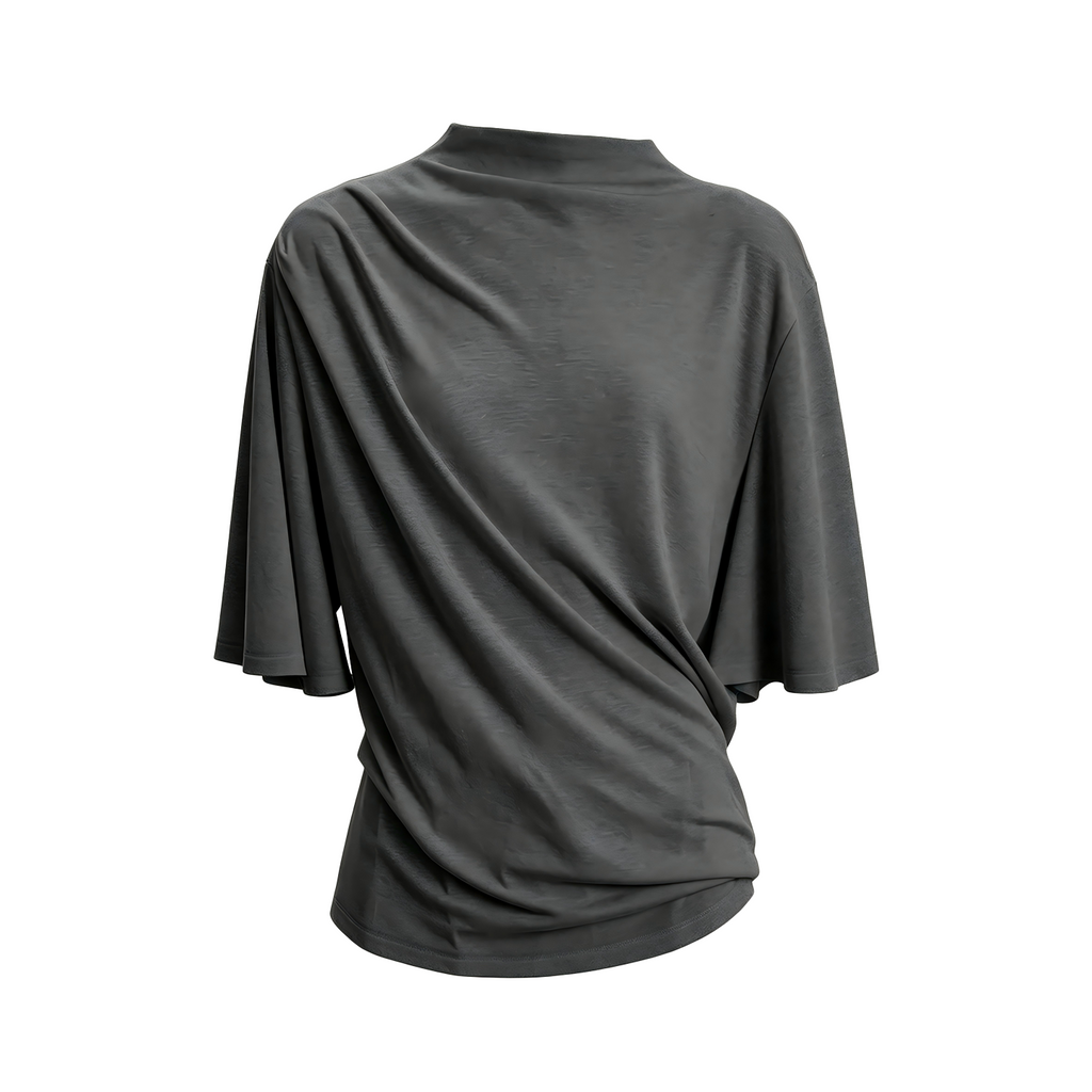 JCAESAR WOMEN Ruched draped short-sleeve top
