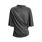 JCAESAR WOMEN Ruched draped short-sleeve top