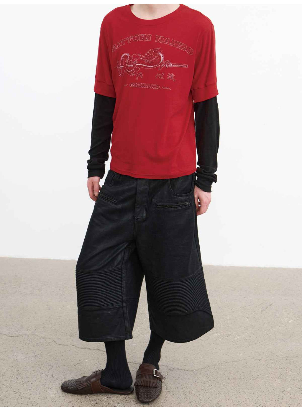 JCAESAR Flow Faux Two-Piece Graphic Long Sleeve