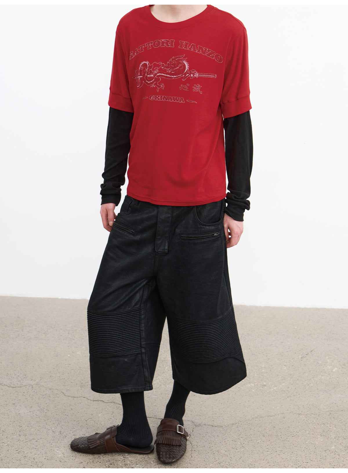 JCAESAR Flow Faux Two-Piece Graphic Long Sleeve