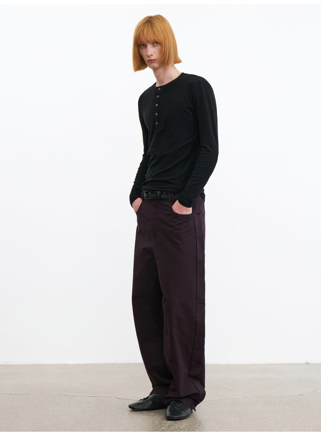JCAESAR  Five-Snap Henley Long Sleeve