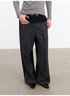 JCAESAR Plaid Matrix Color-Block Straight-Leg Pants