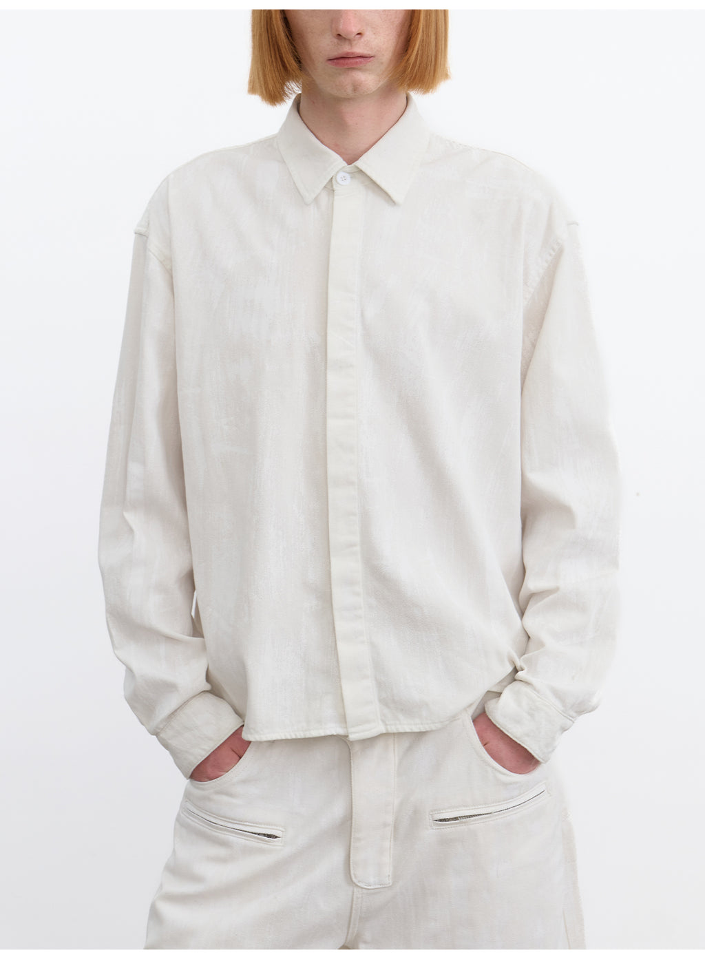 JCAESAR Coated Structured Long Sleeve Shirt