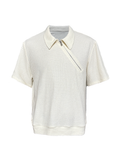 JCAESAR Diagonal Zipper Waffle-Knit Short-Sleeve Top - jcaesarclo