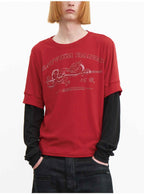 JCAESAR Flow Faux Two-Piece Graphic Long Sleeve