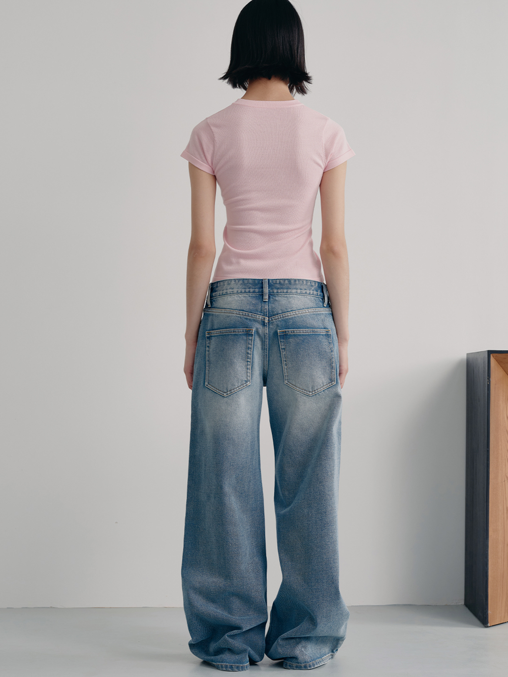 JCAESAR WOMEN Light Wash Denim Wide Leg Jeans
