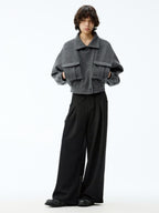 JCAESAR Woolen Double Pocket Flight Jacket