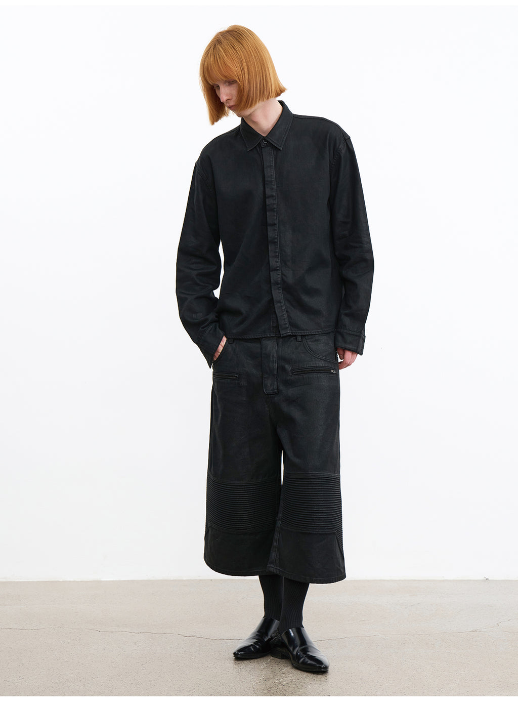 JCAESAR Coated Structured Long Sleeve Shirt