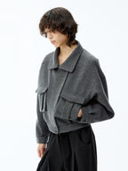 JCAESAR Woolen Double Pocket Flight Jacket