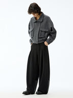 JCAESAR Woolen Double Pocket Flight Jacket