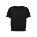 JCAESAR WOMEN Slub-textured semi-sheer regular-shoulder tee