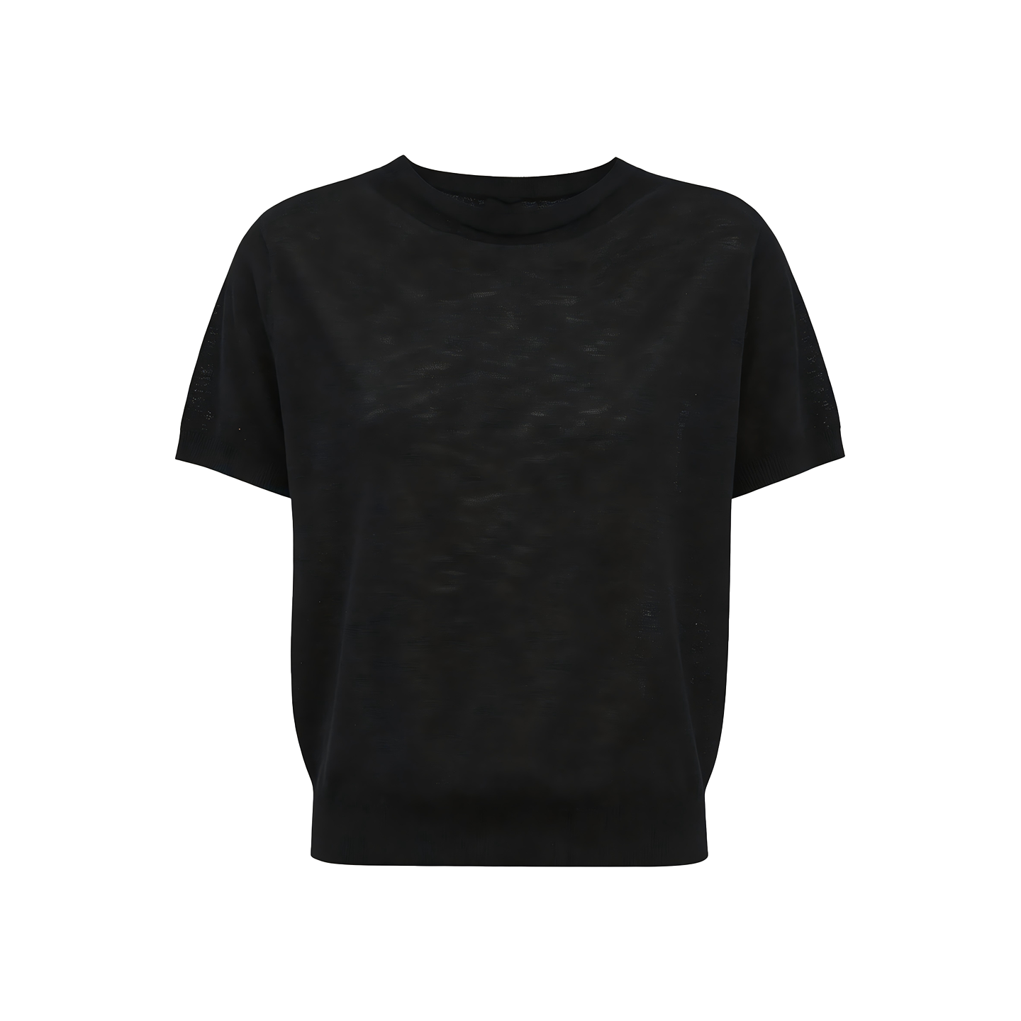 JCAESAR WOMEN Slub-textured semi-sheer regular-shoulder tee
