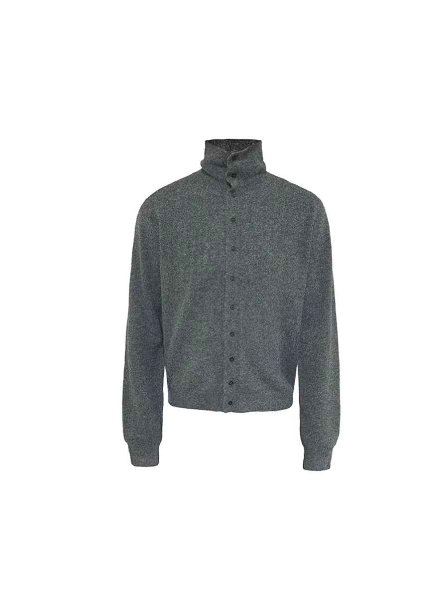 JCAESAR Heathered High‑Neck Cardigan Sweater – jcaesarclo