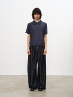 JCAESAR Diagonal Zipper Waffle-Knit Short-Sleeve Top - jcaesarclo