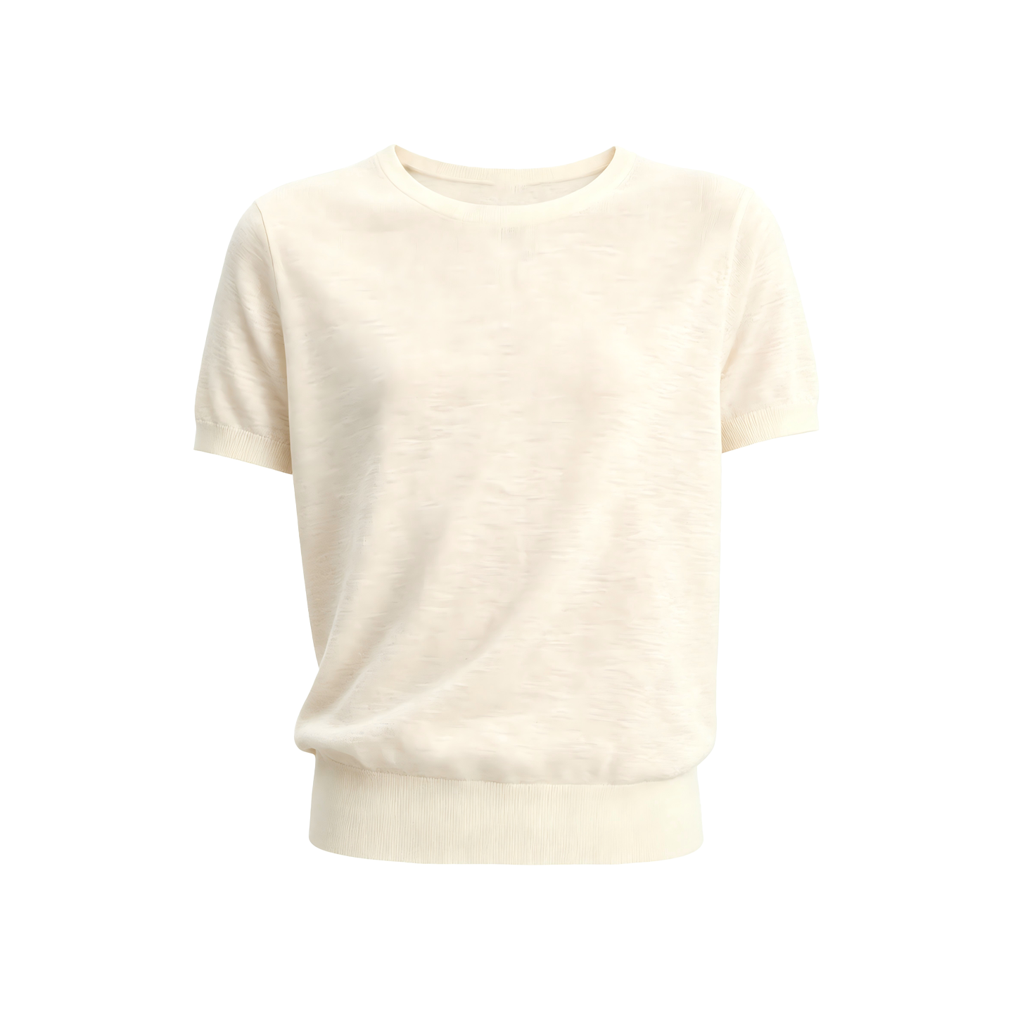 JCAESAR WOMEN Slub-textured semi-sheer regular-shoulder tee