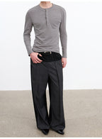 JCAESAR  Five-Snap Henley Long Sleeve