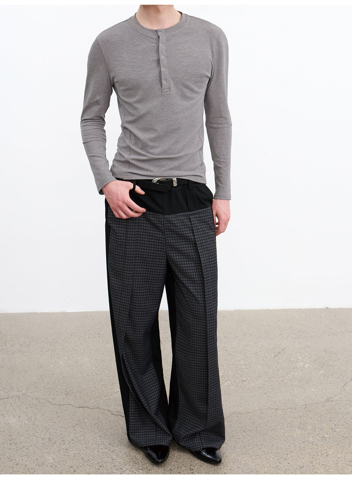 JCAESAR  Five-Snap Henley Long Sleeve