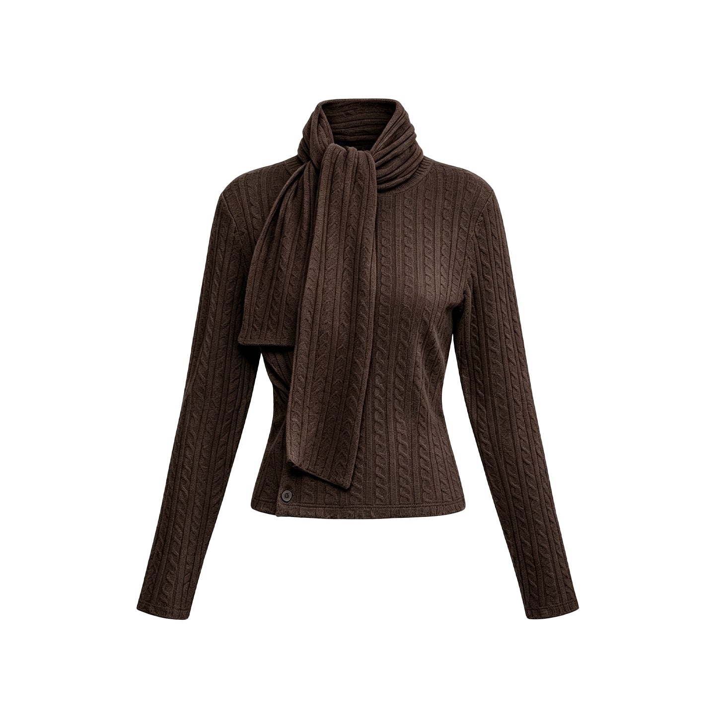 JCAESAR WOMEN Adjustable Knit Cardigan with Scarf Tie