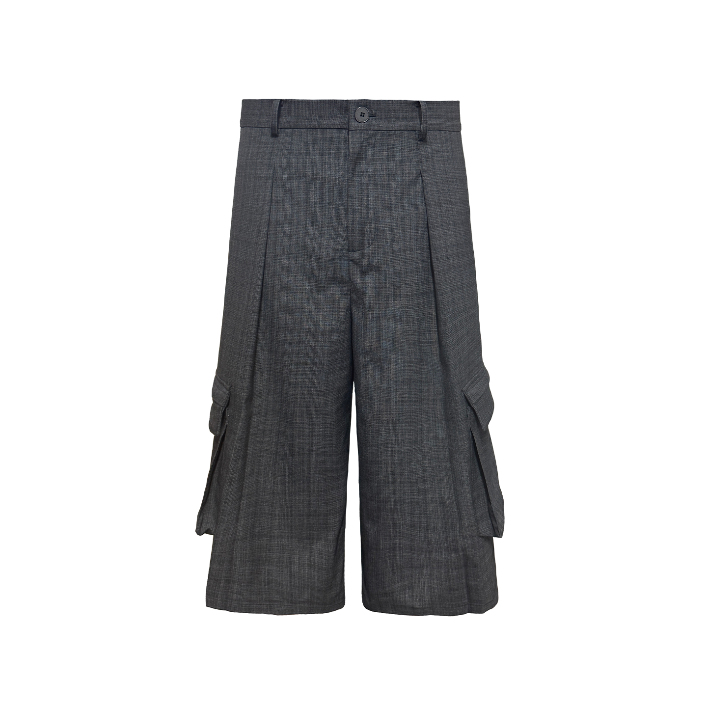 JCAESAR Plaid Pleated Cargo Cropped Pants