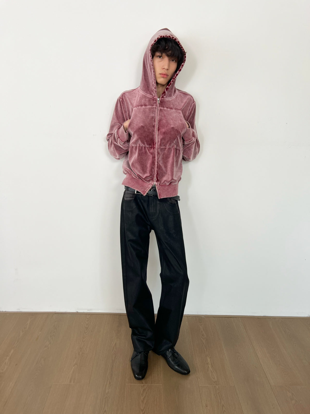 JCAESAR Washed Tie-Dye Velvet Sweatshirt