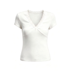 JCAESAR WOMEN Lace V-Neck Short-Sleeve Top - jcaesarclo