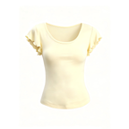 JCAESAR WOMEN Flutter-Sleeve U-Neck Tee - jcaesarclo