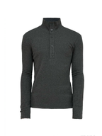 JCAESAR Slim-Fit Ribbed Turtleneck Base Layer with Buttons