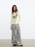 JCAESAR WOMEN Zebra motif printed long‑sleeve shirt