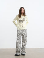 JCAESAR WOMEN Zebra motif printed long‑sleeve shirt