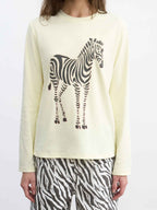 JCAESAR WOMEN Zebra motif printed long‑sleeve shirt