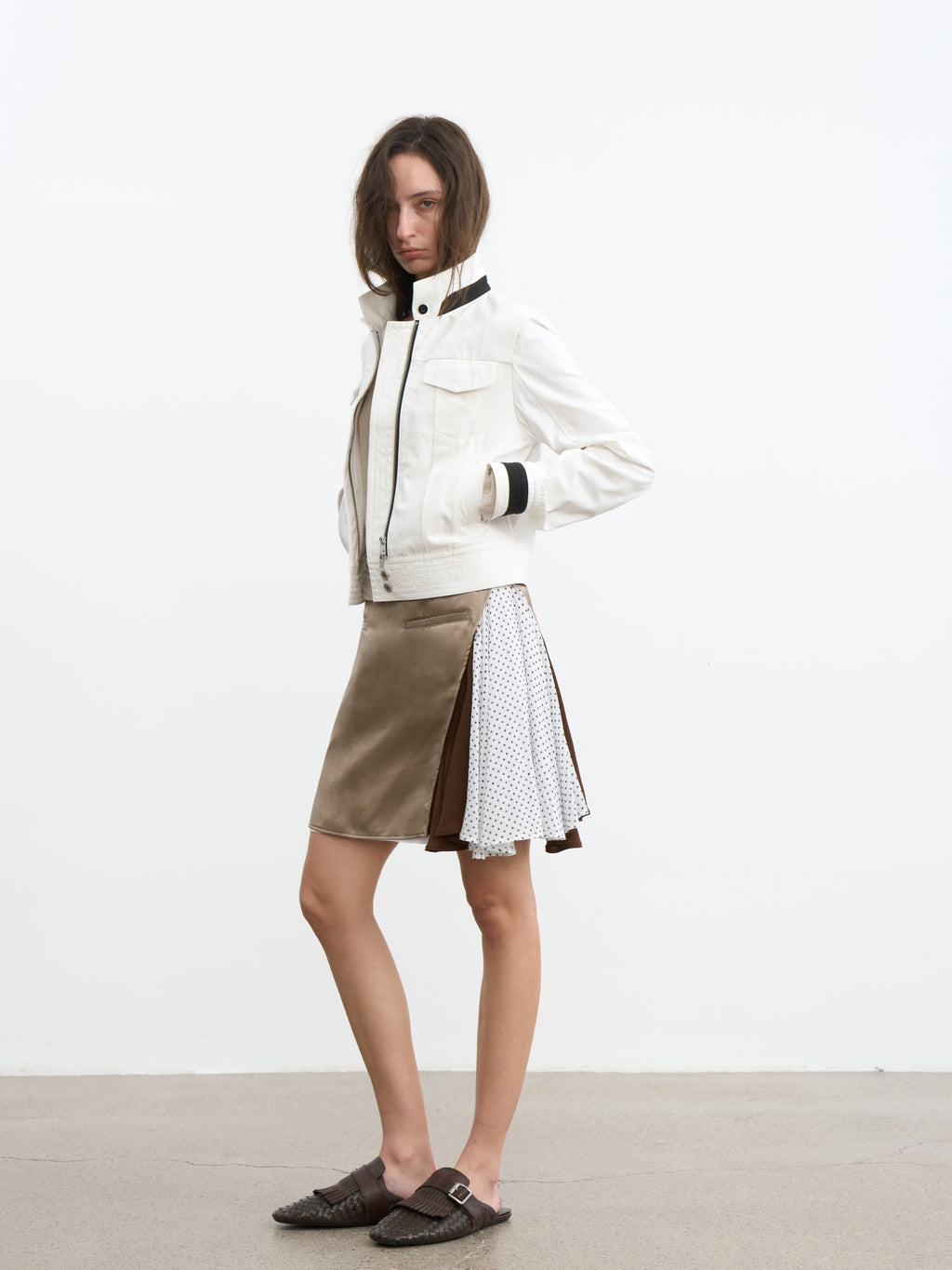 JCAESAR WOMEN Sharp‑shoulder contrast‑color jacket