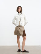 JCAESAR WOMEN Sharp‑shoulder contrast‑color jacket