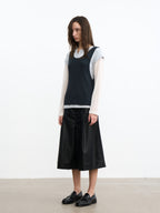 JCAESAR WOMEN Saddle‑pleated body‑hugging leather pants