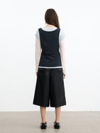 JCAESAR WOMEN Saddle‑pleated body‑hugging leather pants
