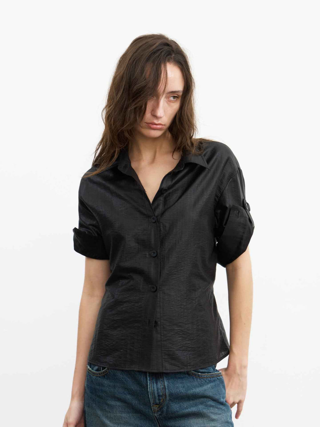 JCAESAR WOMEN Waxed adjustable‑waist shirt