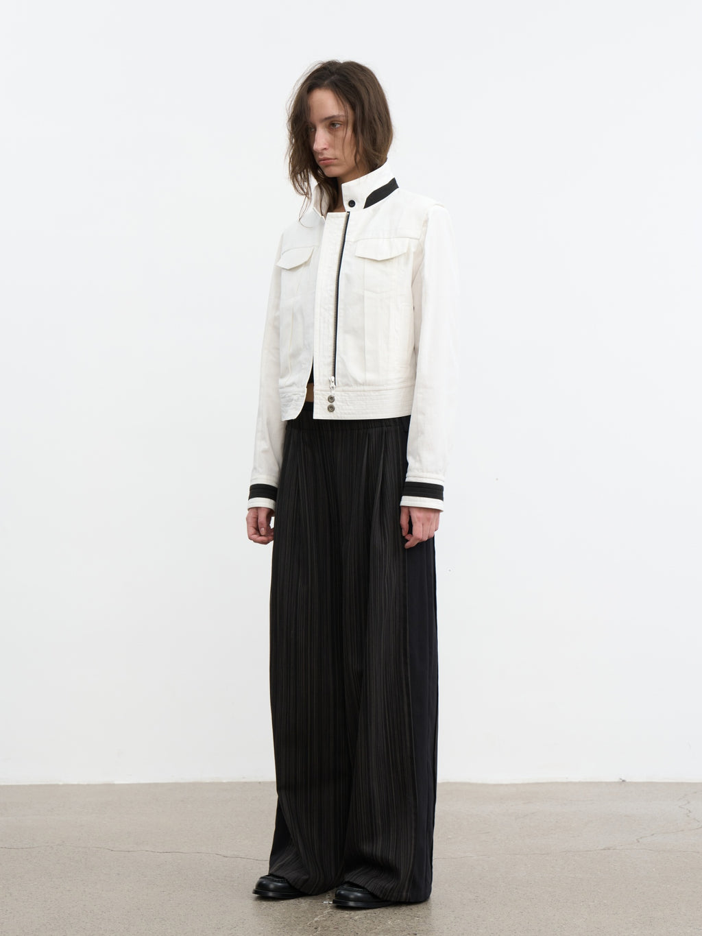 JCAESAR WOMEN Sharp‑shoulder contrast‑color jacket