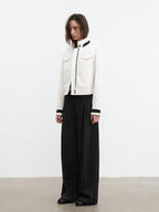 JCAESAR WOMEN Sharp‑shoulder contrast‑color jacket