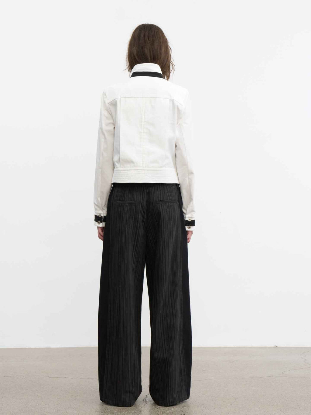 JCAESAR WOMEN Sharp‑shoulder contrast‑color jacket