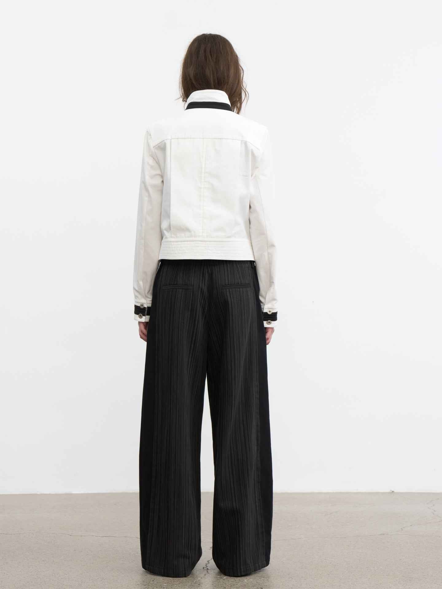 JCAESAR WOMEN Sharp‑shoulder contrast‑color jacket