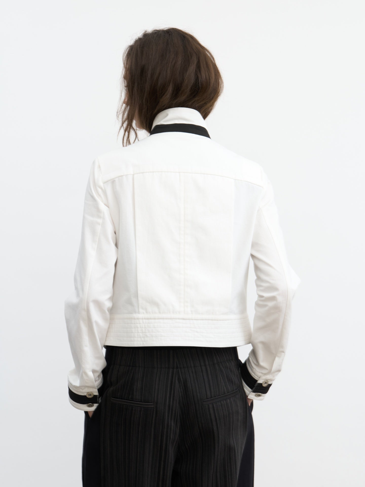 JCAESAR WOMEN Sharp‑shoulder contrast‑color jacket