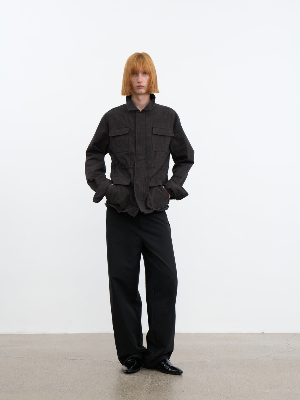 JCAESAR Aluminum‑thread detective jacket