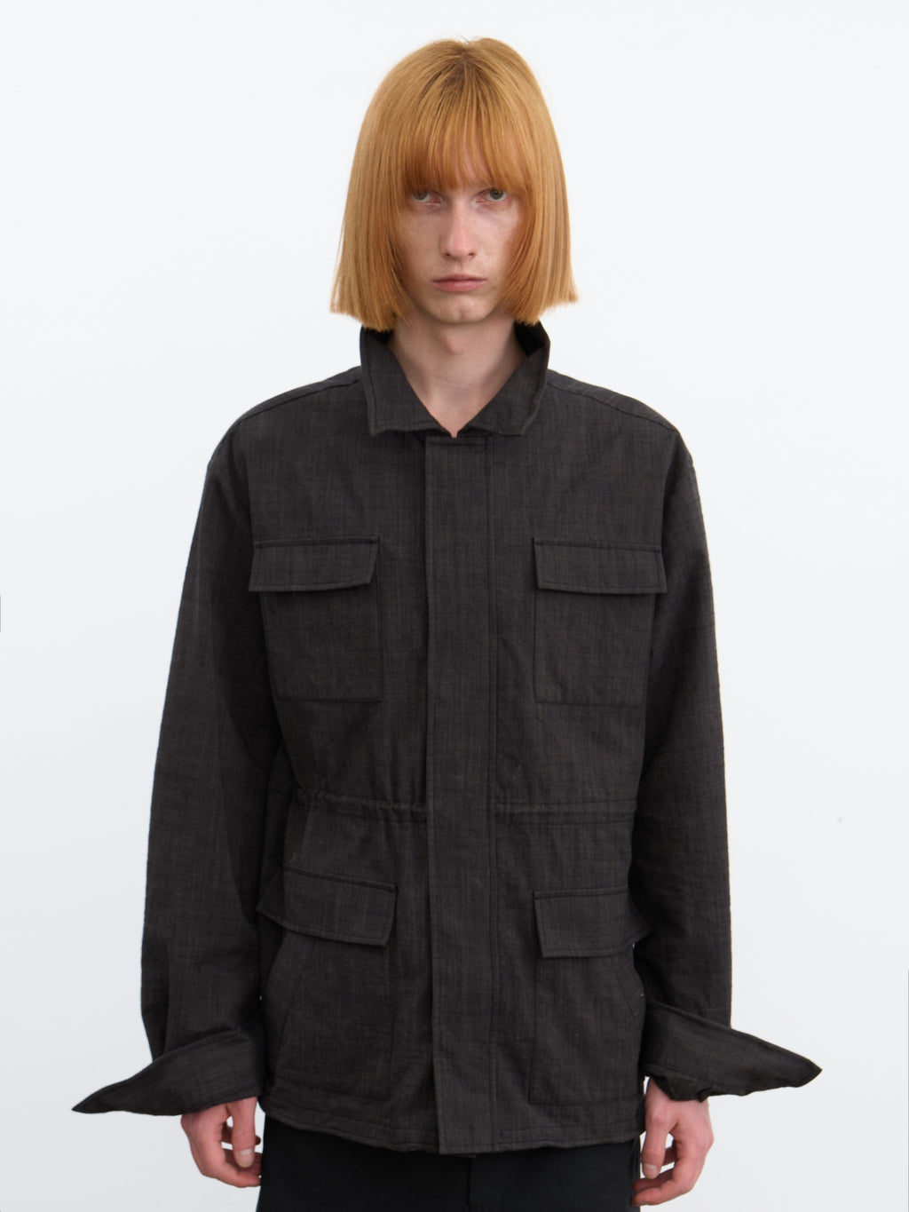 JCAESAR Aluminum‑thread detective jacket